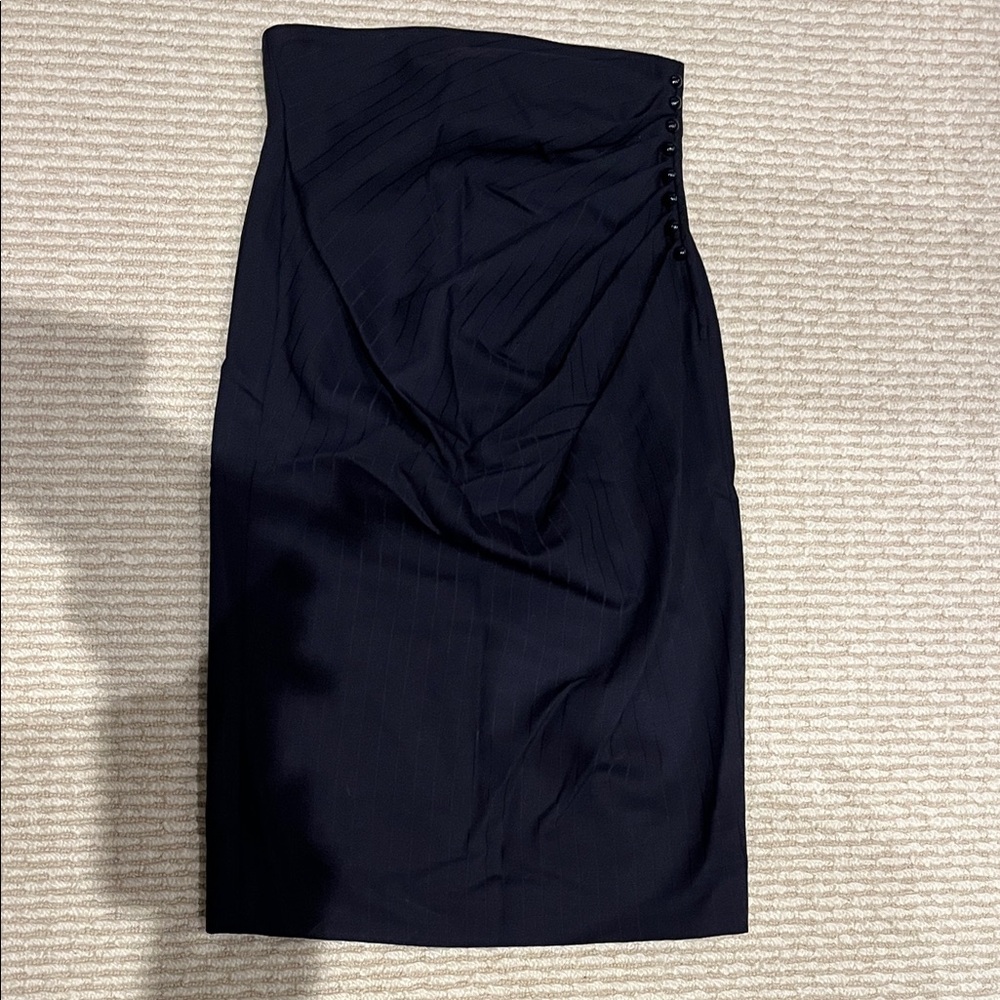 Ungaro Vintage Elegant Navy Blue Pencil Women's Skirt